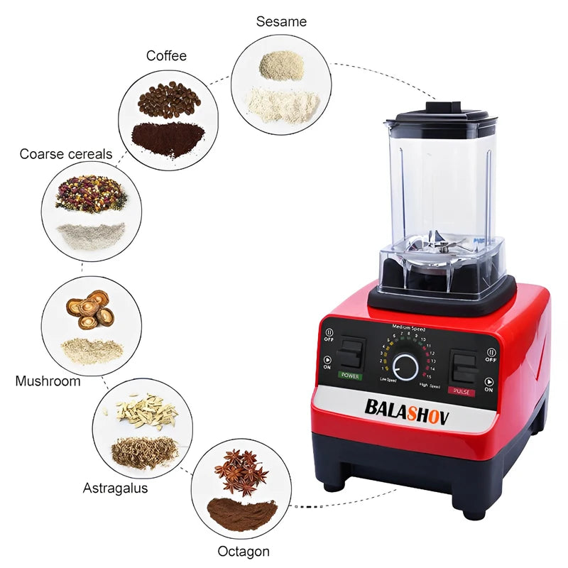 2000W Heavy Duty Commercial Blender Fruit Mixer Juicer Food Processor Ice Smoothies Blender High Power Juice maker Crusher 220V