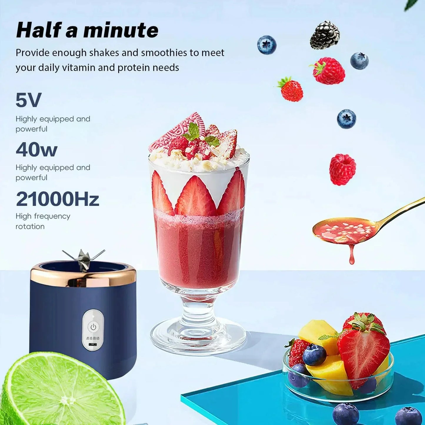 Xiaomi Electric Fruit Juicer Multifunctional Double Cup Portable Juicer Fruit Blender Milkshake Juice Maker USB Smoothie Blender